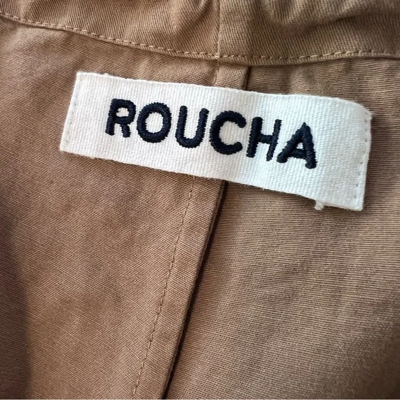 Roucha Palsa Wide Leg Cropped Trouser Pants in Tan Sz C / L